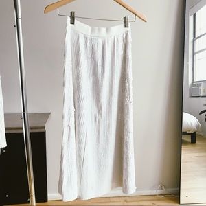 ZARA SEQUIN WHITE MID CALF SKIRT